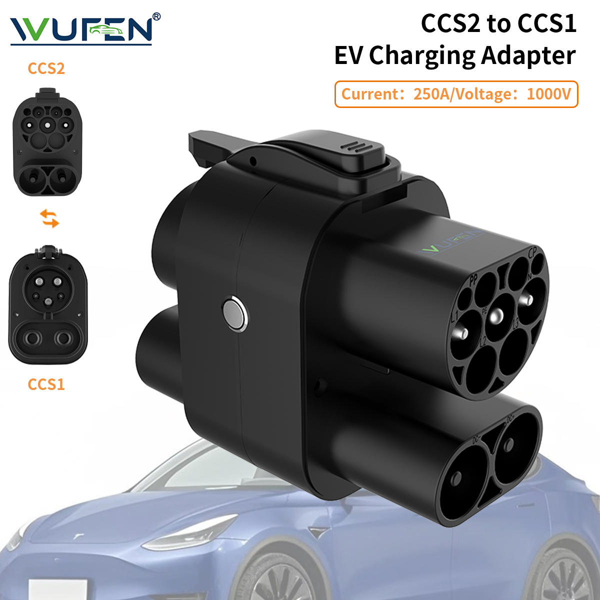 Ccs2 To Ccs1 Fast Charge Adapter 250Kw - WUFEN CCS2 auf CCS1 Adapter AC