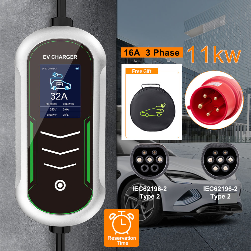 Portable Ev Charger 32A Type 2 Cee Plug - IPENGEN 11KW EV Tragbares Ladegerät Typ2