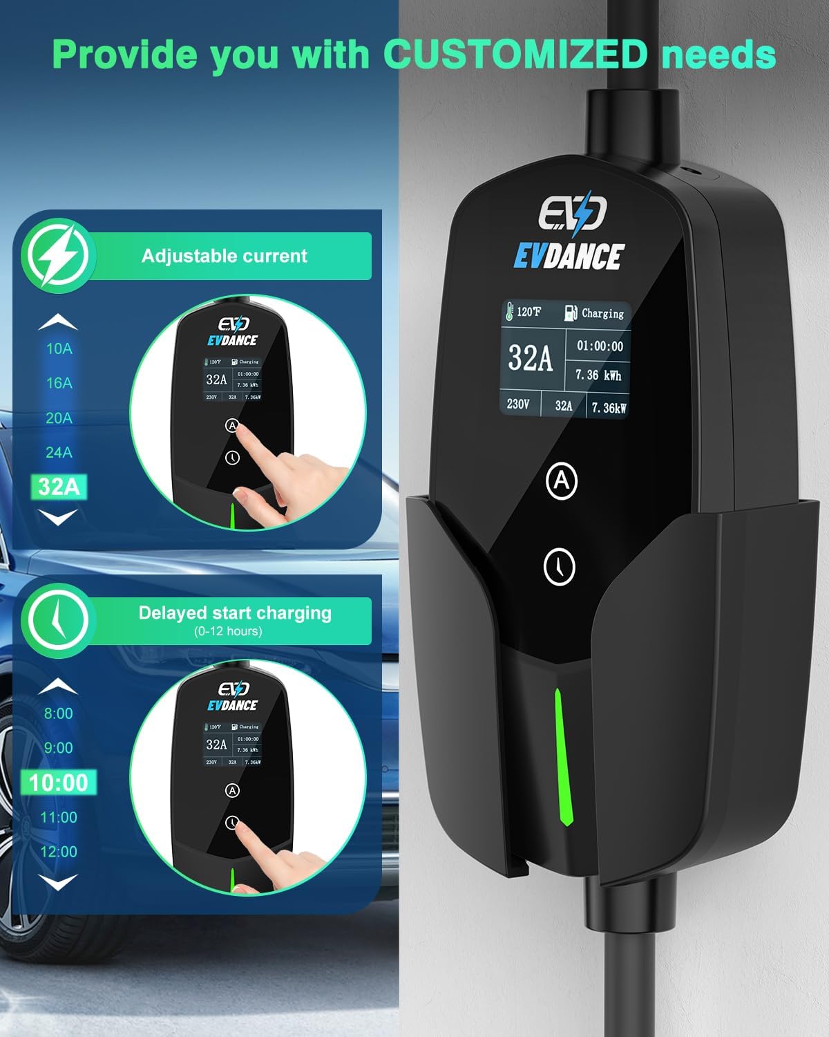 Evdance 32a Typ 2 ev Ladegerät – Portable Ev Charger 32A Type 2 Cee Plug Bewertung und Preis