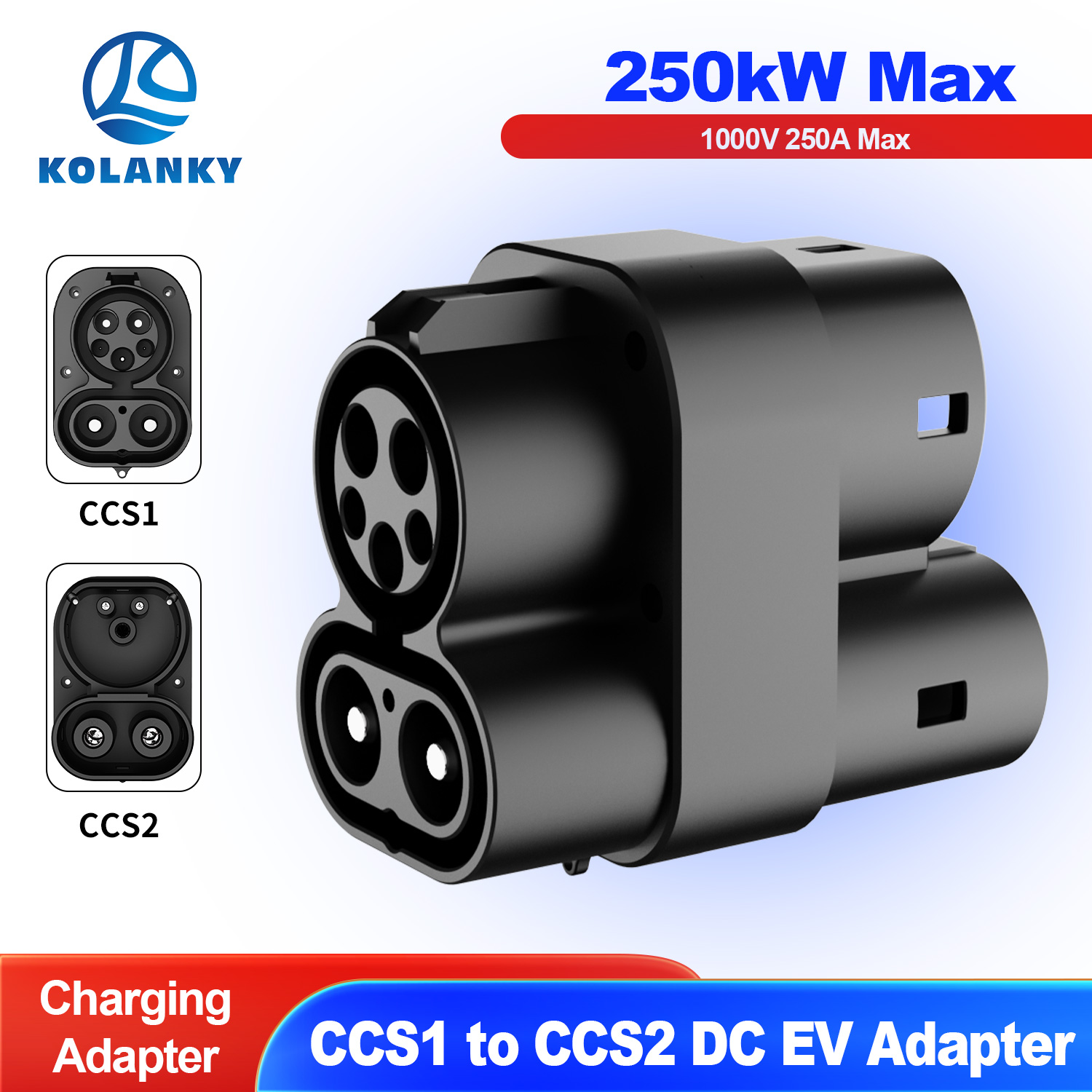 Kolanky CCS1 zu CCS2 EV DC 100 – Ccs2 To Ccs1 Fast Charge Adapter 250Kw Bewertung und Preis