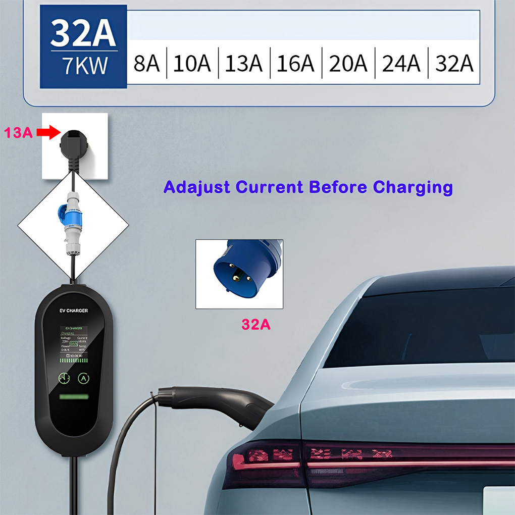 Typ2 Tragbares EV-Ladegerät 7K – Portable Ev Charger 32A Type 2 Cee Plug Bewertung und Preis
