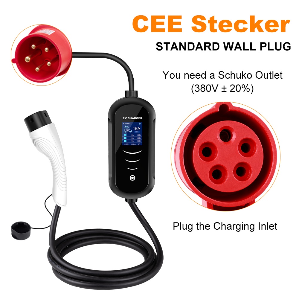 Ipengen 11kw 16a 3 phase ev tr – Portable Ev Charger 32A Type 2 Cee Plug Bewertung und Preis