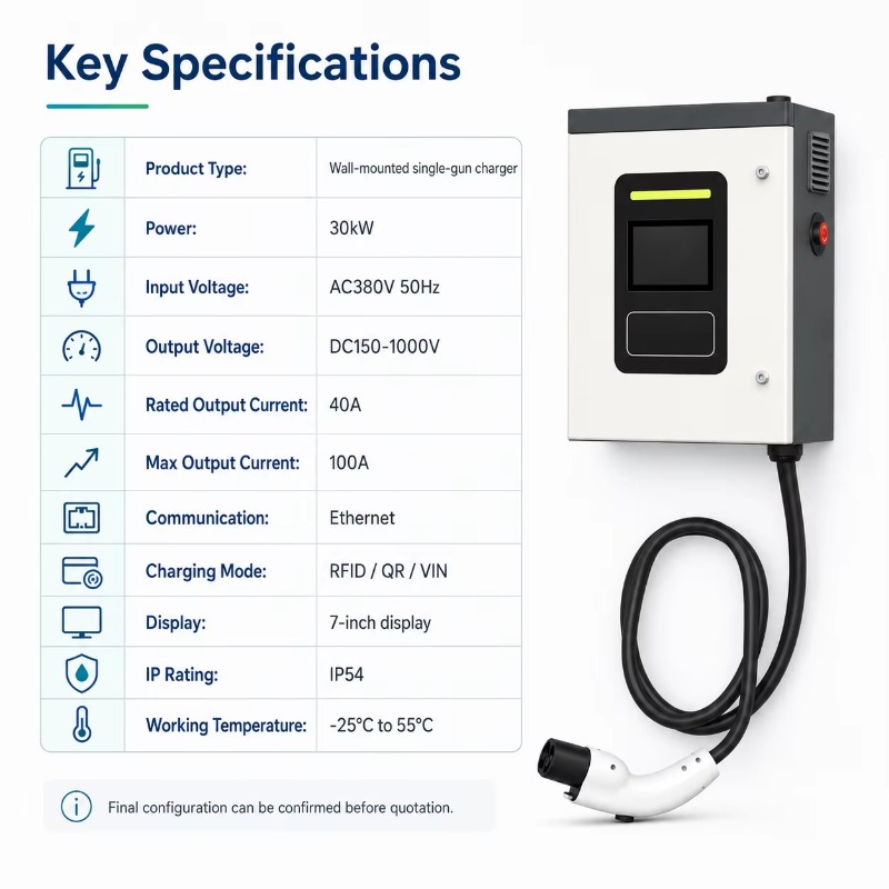 Maßgefertigte 30kW CCS2 DC Sch – Dc Fast Charger 30Kw Wallbox Commercial Bewertung und Preis