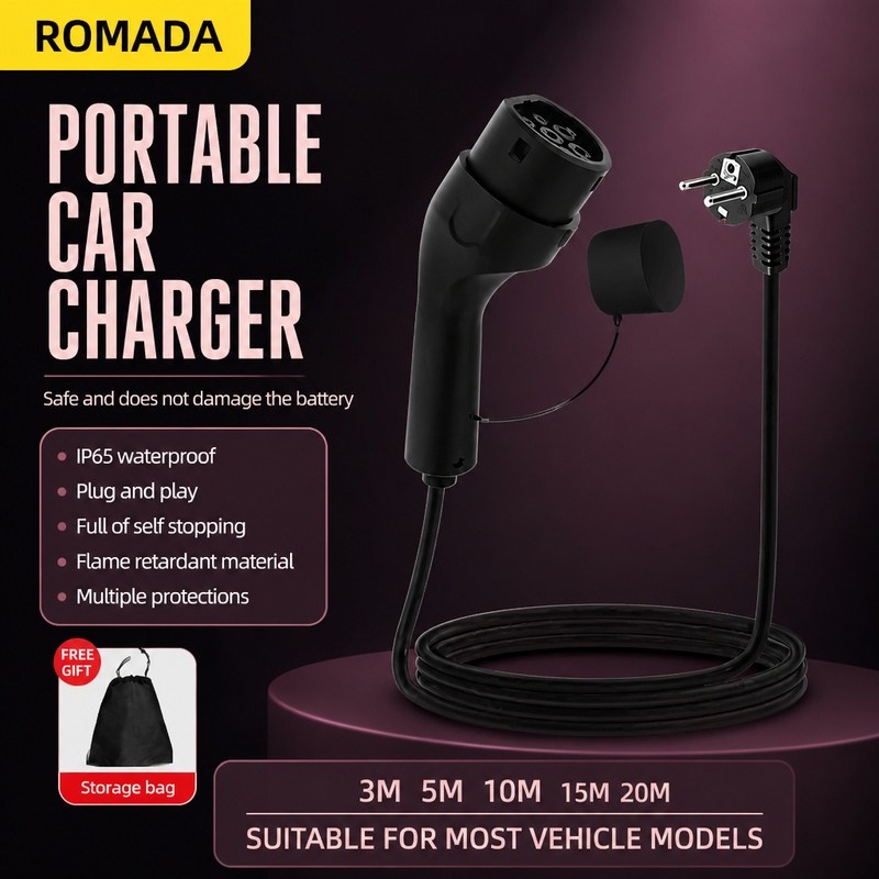 7KW ROMADA 32A Tragbares Ladeg – Portable Ev Charger 32A Type 2 Cee Plug Bewertung und Preis