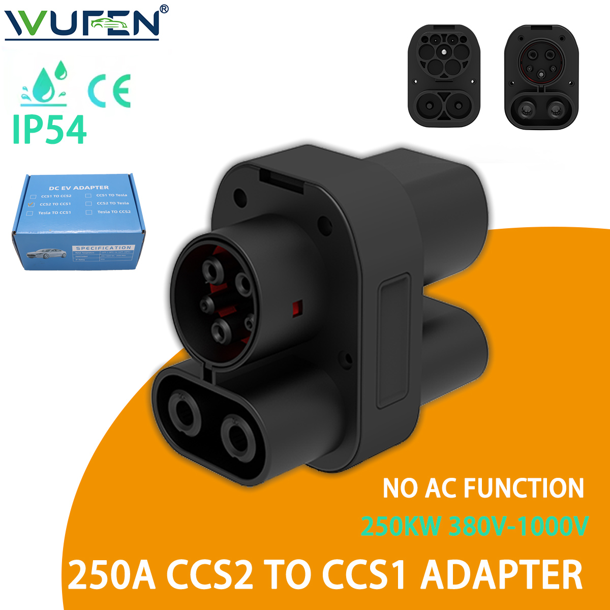 WUFEN 250KW CCS2 zu CCS1 Adapt – Ccs2 To Ccs1 Fast Charge Adapter 250Kw Bewertung und Preis