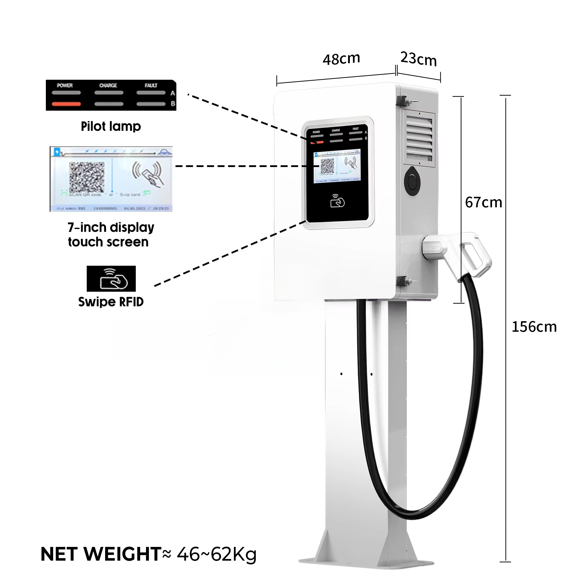 Ocpp 20kW 30kW 40kW CCS GBT Ko – Dc Fast Charger 30Kw Wallbox Commercial Bewertung und Preis